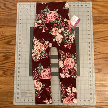 Load image into Gallery viewer, 9mo-3T Floral Flowers Burgundy Soft Maxaloones
