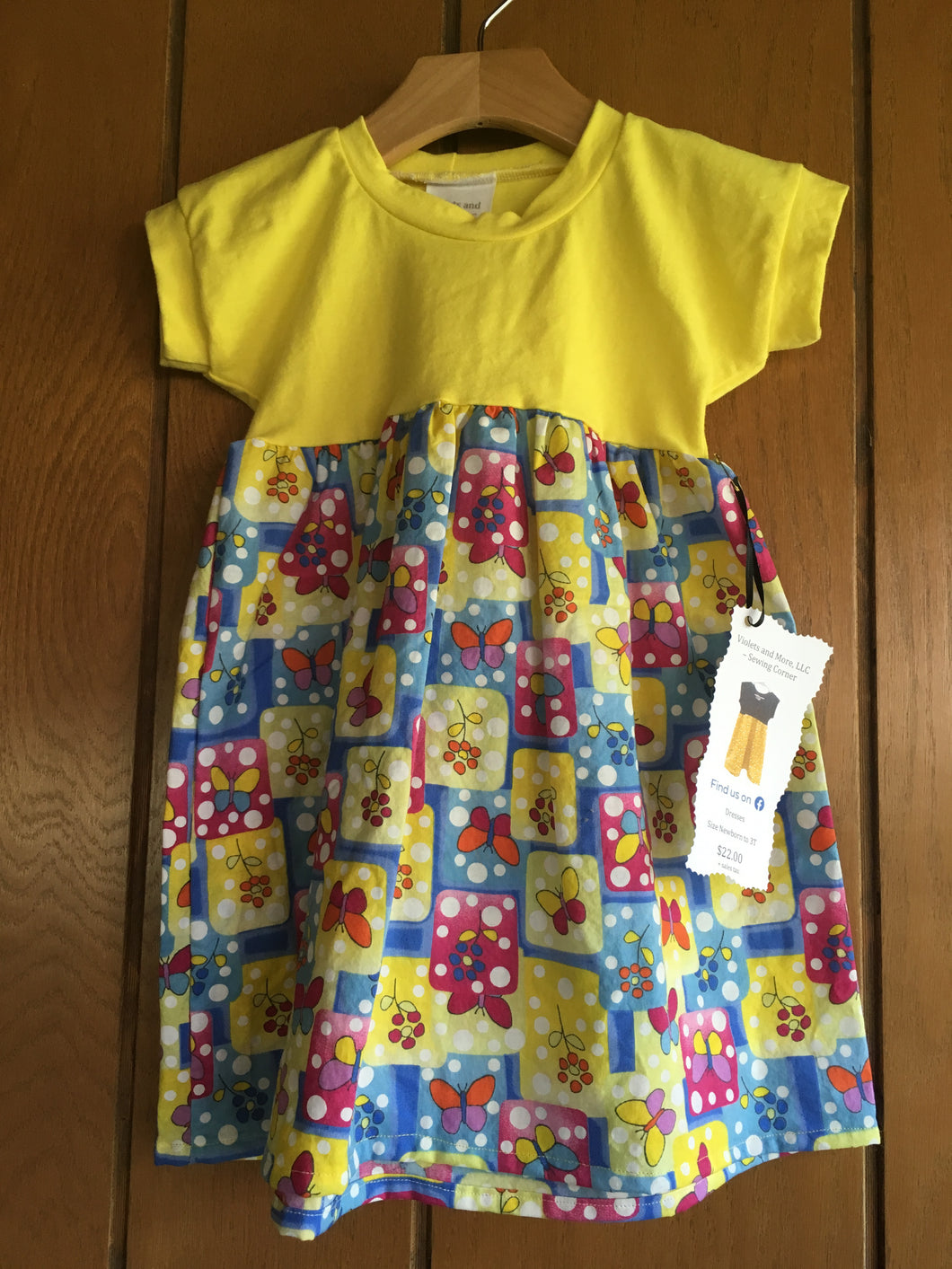 3T Yellow Butterfly Dress