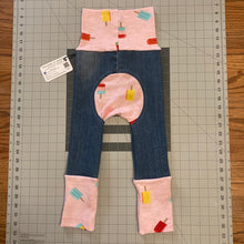 Load image into Gallery viewer, 9mo-3T Denim Upcycled Popsicles Cotton Spandex Maxaloones
