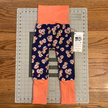 Load image into Gallery viewer, CLEARANCE 9mo-3T Peach Flowers Floral on Navy Maxaloones
